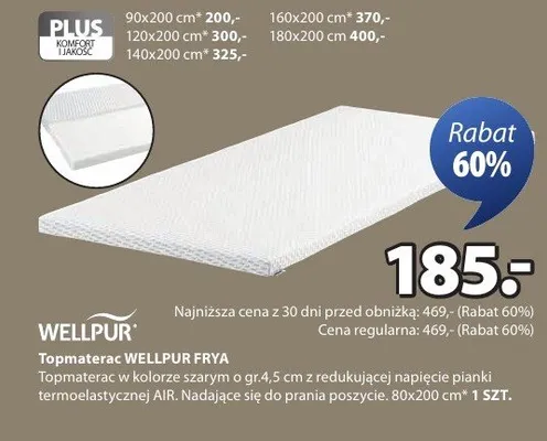Topmaterac Wellpur Frya promocja w Jysk