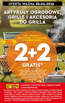 Artykuły ogrodowe, grille i akcesoria do grilla 2+2 GRATIS promocja w Biedronka