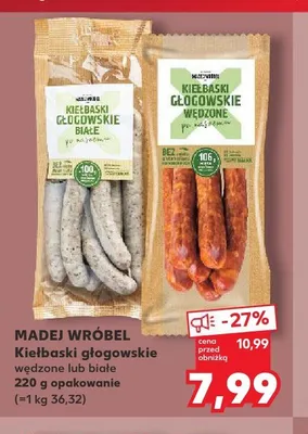 Kiełbaski głogowskie białe Madej Wróbel promocja w Kaufland