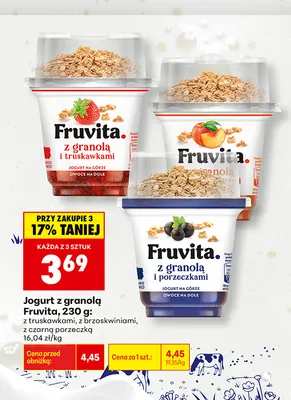 Jogurt z granolą Fruvita z czarną porzeczką promocja w Biedronka