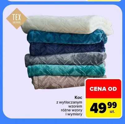Koc z wytłaczanym wzorem Tex Home promocja w Carrefour