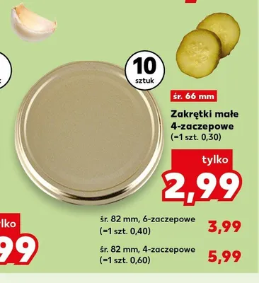 Zakrętki małe 4-zaczepowe śr. 66 mm promocja w Kaufland