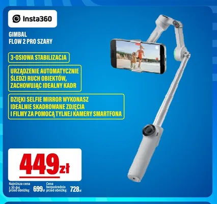 Gimbal Flow 2 Pro szary Insta360 promocja w RTV EURO AGD