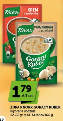 Zupa Knorr Gorący Kubek pieczarkowa z grzankami promocja w Euro Sklep