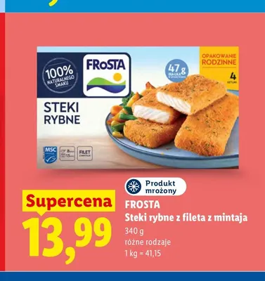 Steki rybne z fileta z mintaja Frosta promocja w Lidl