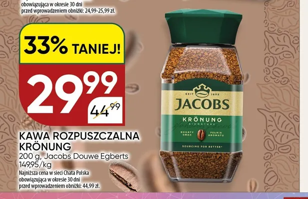 Kawa rozpuszczalna Jacobs Krönung promocja w Chata Polska