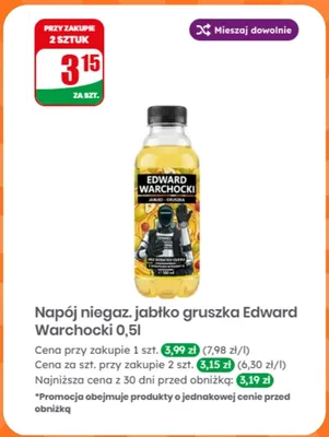 Napój niegazowany jabłko gruszka Edward Warchocki promocja w Dino