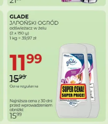 Odświeżacz w żelu Glade Japoński Ogród 2-pak promocja w Drogerie Jawa