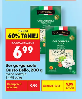 Ser gorgonzola piccante Gusto Bello promocja w Biedronka