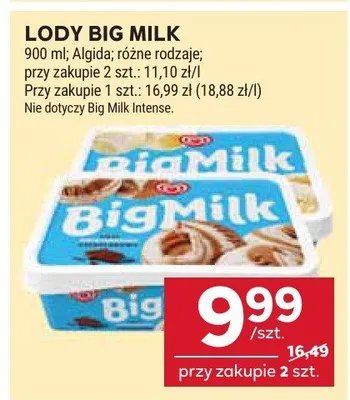 Lody Big Milk promocja w Stokrotka