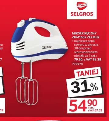 Mikser ręczny ZHM1652 Zelmer promocja w Selgros