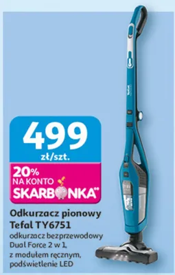 Odkurzacz pionowy Tefal TY6751 promocja w Auchan