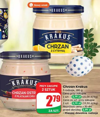 Chrzan 3 rodzaje Krakus promocja w Dino