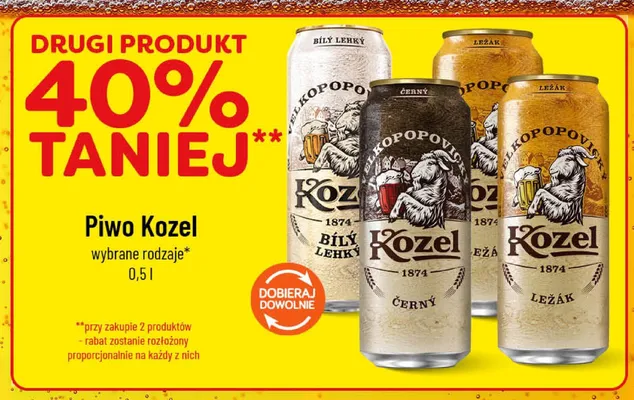 Piwo Kozel Bílý Lehký promocja w POLOmarket
