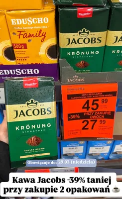 Kawa mielona Krönung 500 g promocja w Aldi