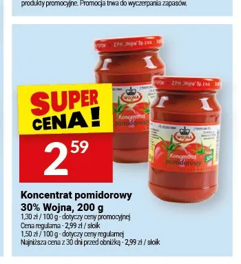 Koncentrat pomidorowy 30% Wojna promocja w Twój Market