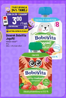Deserek BoboVita jabłka i truskawki z bananem promocja w POLOmarket