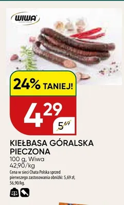 Kiełbasa góralska pieczona promocja w Chata Polska