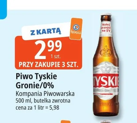 Piwo bezalkoholowe Tyskie 0% promocja w Leclerc