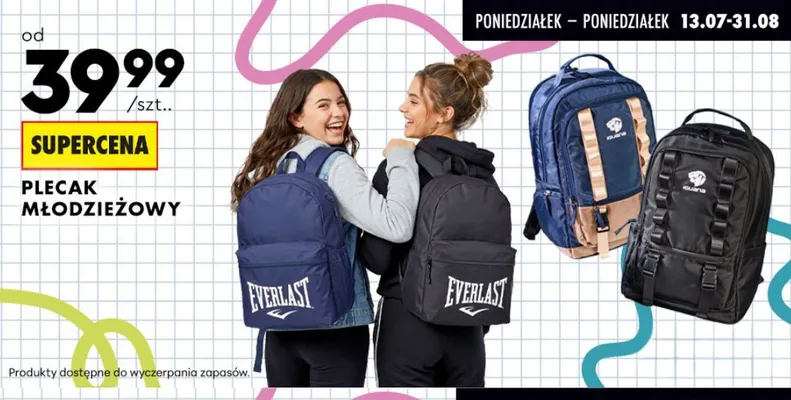 Plecak młodzieżowy Everlast promocja w Biedronka
