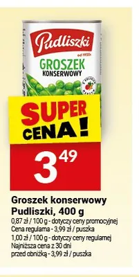 Groszek konserwowy Pudliszki 400g promocja w Twój Market