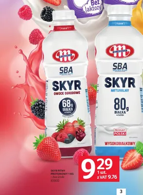 Skyr pitny proteinowy owoce ogrodowe Mlekovita promocja w Selgros