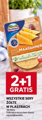 Ser żółty Maasdamer w plastrach Hochland promocja w Stokrotka