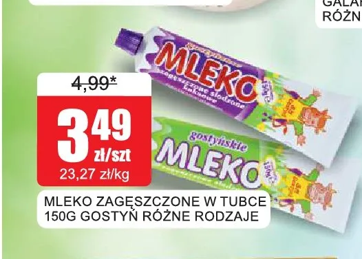 Mleko zagęszczone słodzone Gostyń w tubce promocja w Bingo