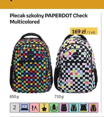 Plecak szkolny Paperdot Check Multicolored promocja w Empik