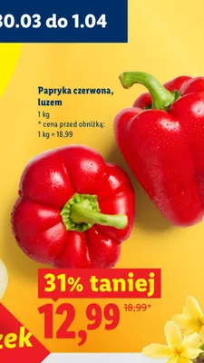 Papryka czerwona luzem promocja w Lidl
