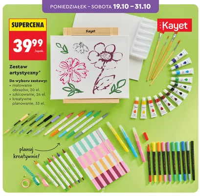 Zestaw artystyczny kreatywne planowanie 33 el. Kayet promocja w Biedronka