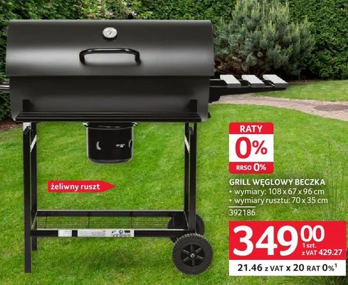 Grill węglowy beczka promocja w Selgros