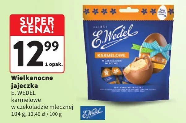 Wielkanocne jajeczka karmelowe w czekoladzie mlecznej promocja w Intermarche