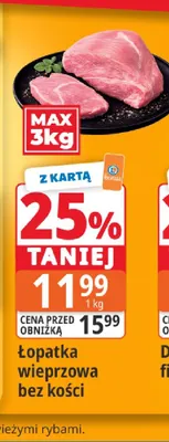 Łopatka wieprzowa bez kości promocja w Leclerc