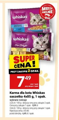 Karma dla kota Whiskas Pure Delight saszetka 4-pak promocja w Twój Market