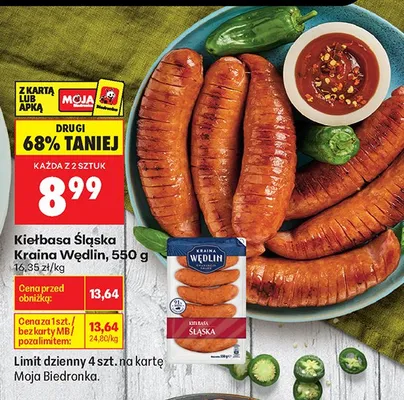 Kiełbasa Śląska Kraina Wędlin promocja w Biedronka