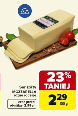Ser żółty MOZZARELLA promocja w Carrefour