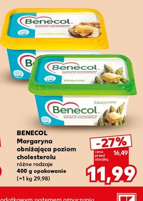Margaryna obniżająca poziom cholesterolu o smaku masła Benecol promocja w Kaufland