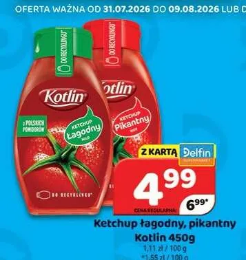 Ketchup łagodny Kotlin promocja w Delfin