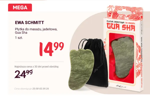 Płytka do masażu jadeitowa Gua Sha Ewa Schmitt promocja w Rossmann