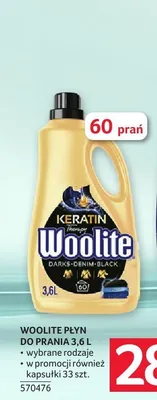 Płyn do prania Woolite Keratin Therapy Darks Denim Black promocja w Selgros