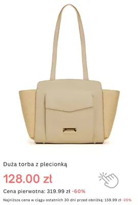 Torba damska duża z plecionką Monnari promocja w Monnari