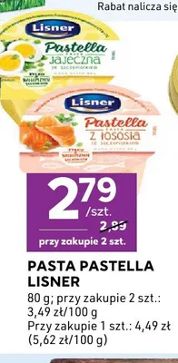 Pasta Pastella z łososia Lisner promocja w Stokrotka