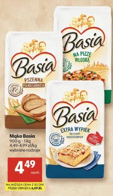 Mąka Basia Extra Wypiek na ciasta drożdżowych promocja w Delikatesy Centrum