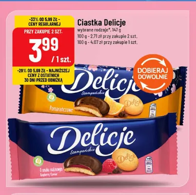 Ciastka Delicje Szampańskie Pomarańczowe promocja w POLOmarket