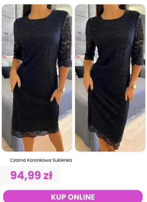 Sukienka czarna koronkowa ModnaKiecka.pl promocja w Modna Kiecka