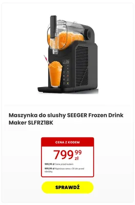 Maszynka do slushy SEEGER Frozen Drink Maker promocja w Media Expert