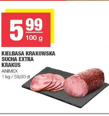Kiełbasa krakowska sucha extra Krakus promocja w SPAR