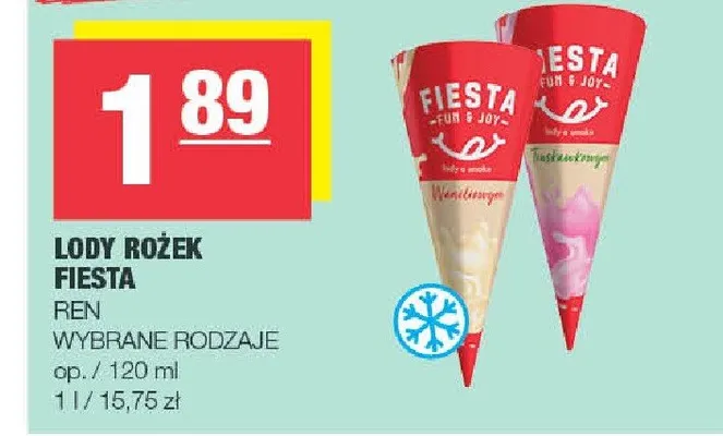 Lody rożek Fiesta Ren promocja w SPAR