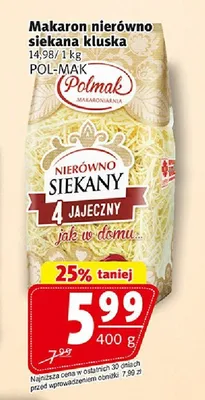Makaron nierówno siekana kluska Pol-Mak promocja w Prim Market